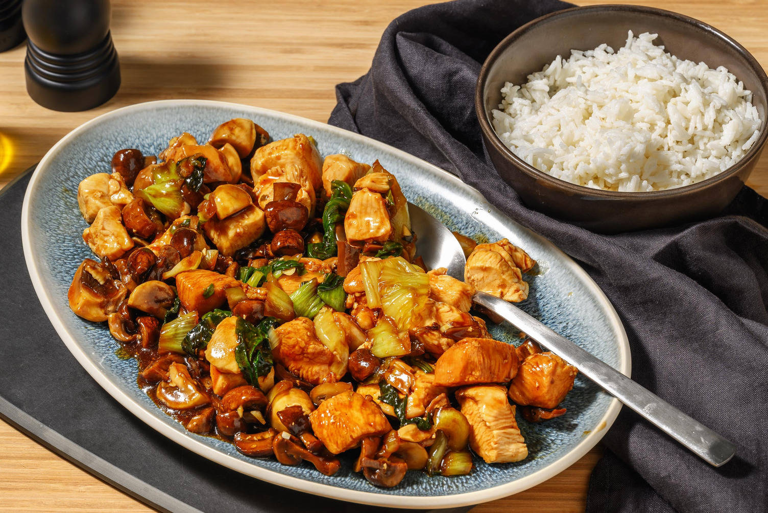 Teriyaki-Poulet mit Pak Choi