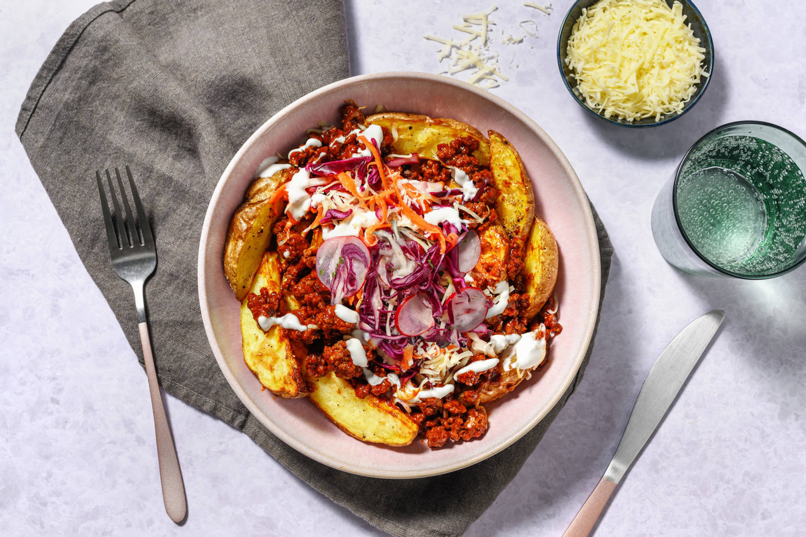 Cheesy Korean Inspired Beef Loaded Wedges