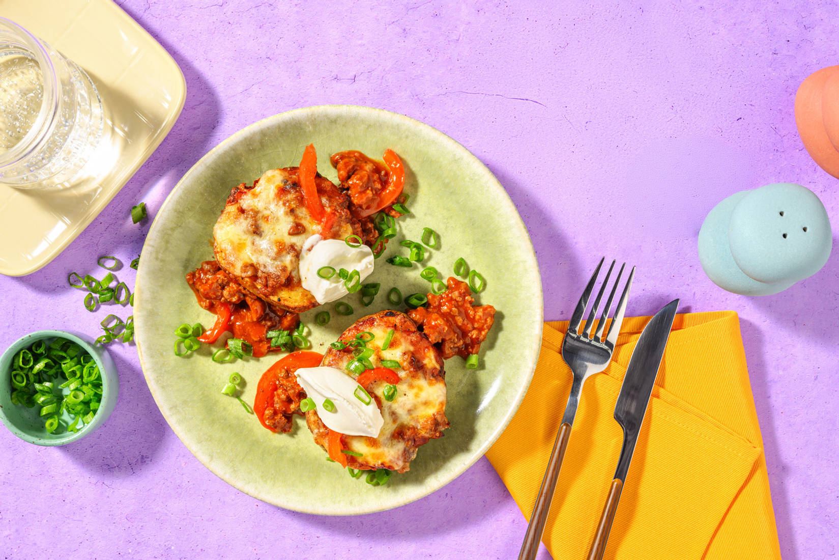 Loaded Baked Potato and Chipotle Lamb