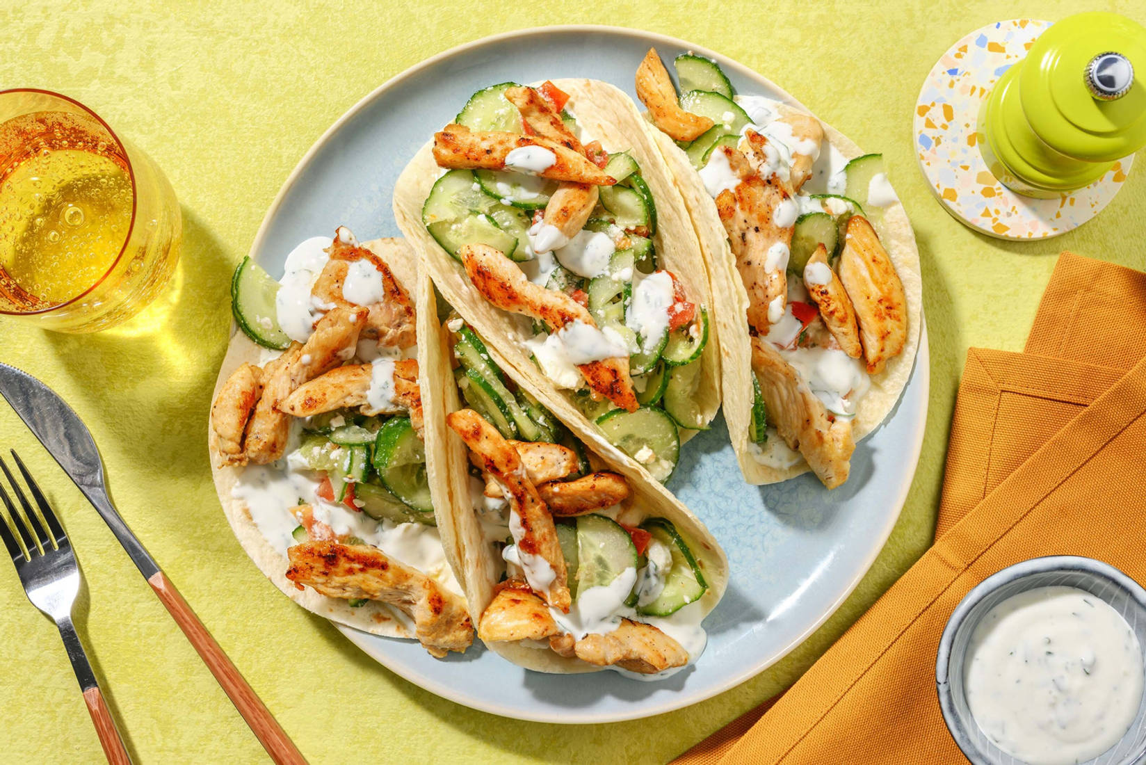 Tacos mit mariniertem Hähnchengeschnetzeltem