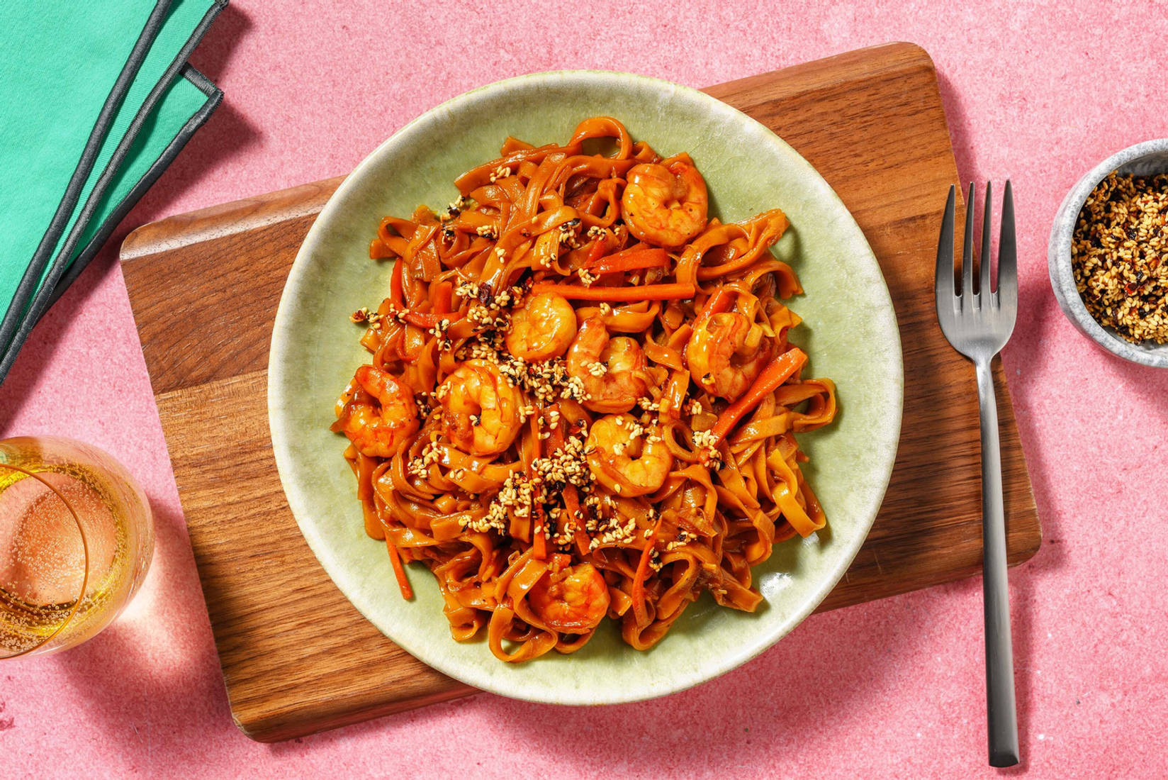 Garnelen-Chilinudel-Pfanne