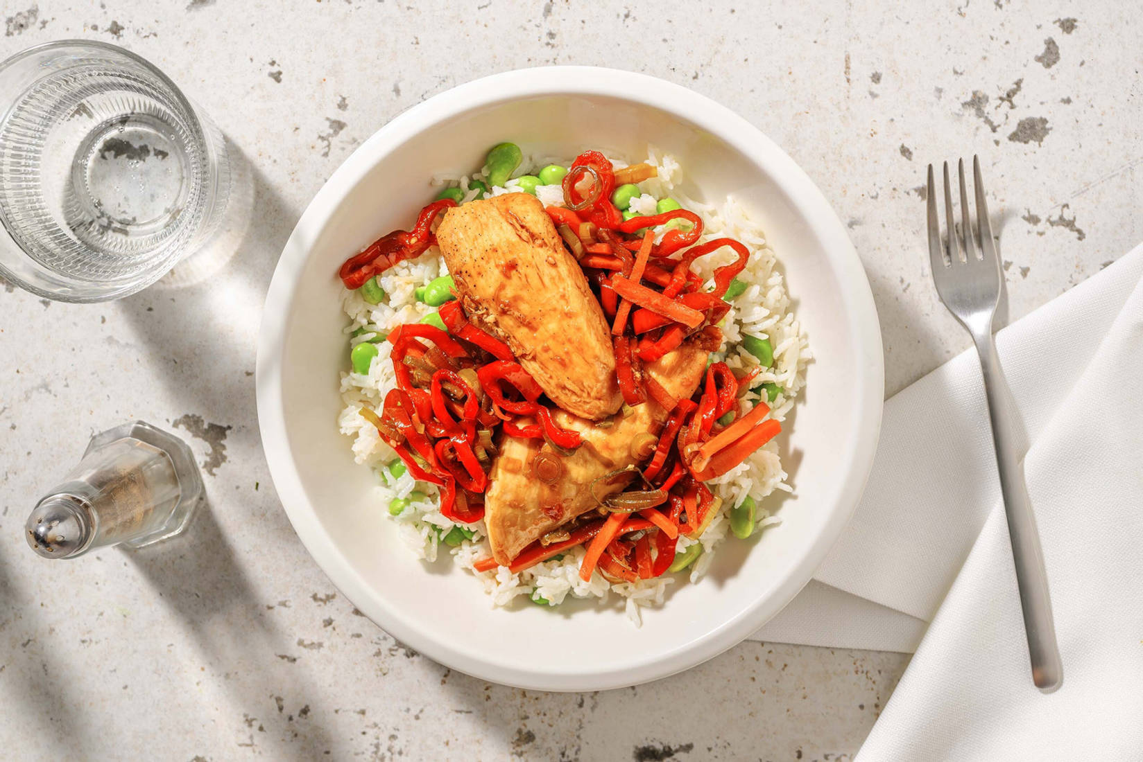 Teriyaki-Hähnchenbrust mit Edamame