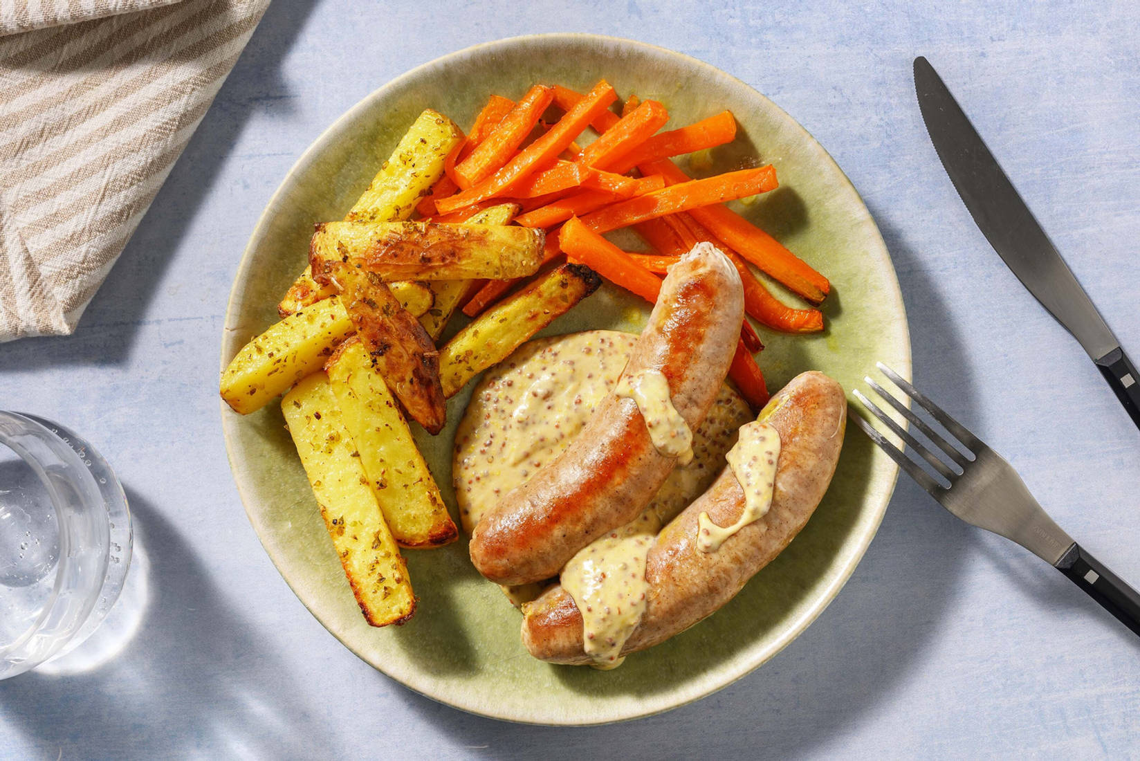 Honey Mustard Sausages in Mustard Cream Sauce