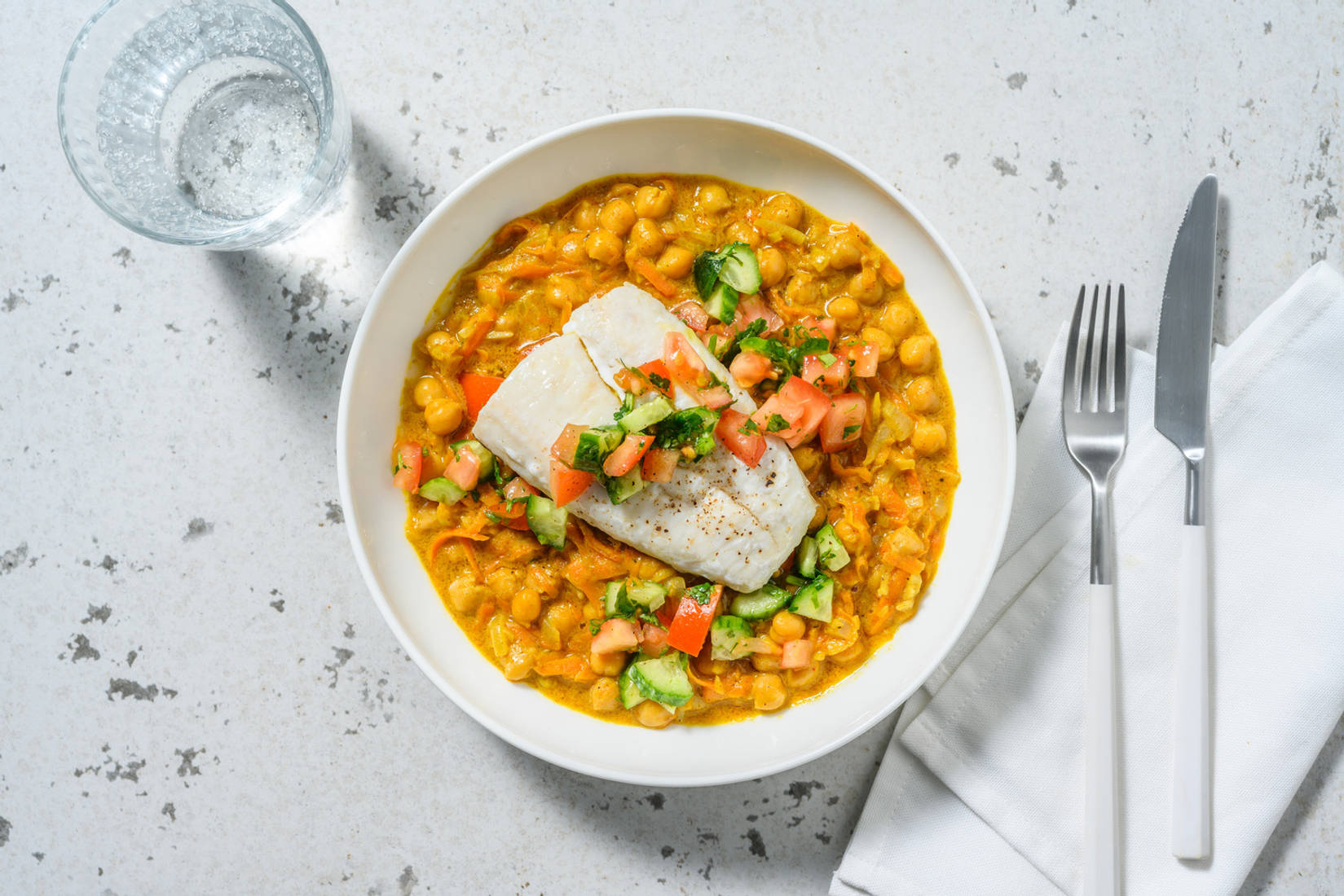 Indisk inspireret hvid fisk