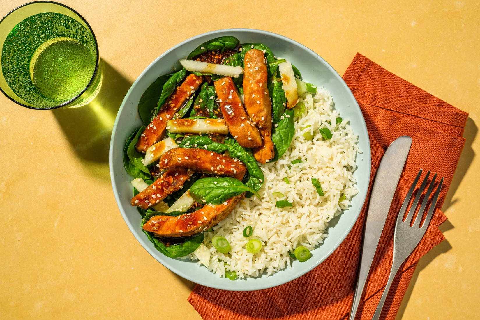 Teriyakiglaserad fläskkotlett