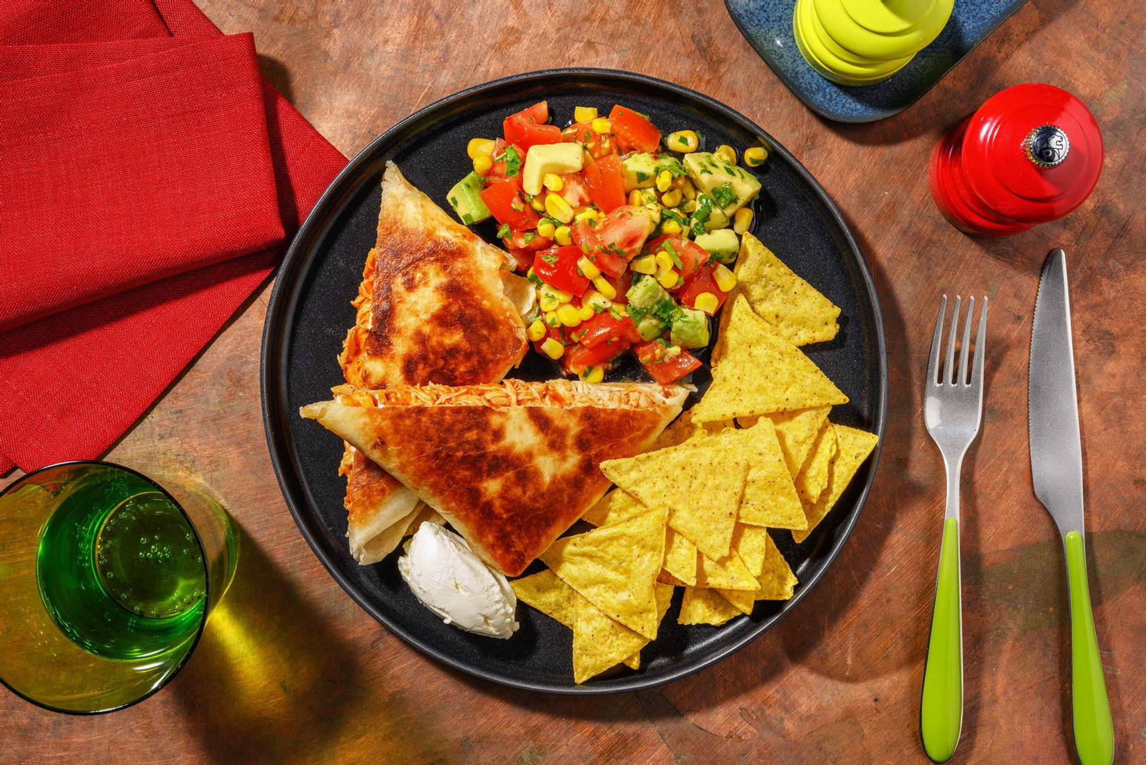 Ostfyllda kycklingenchiladas