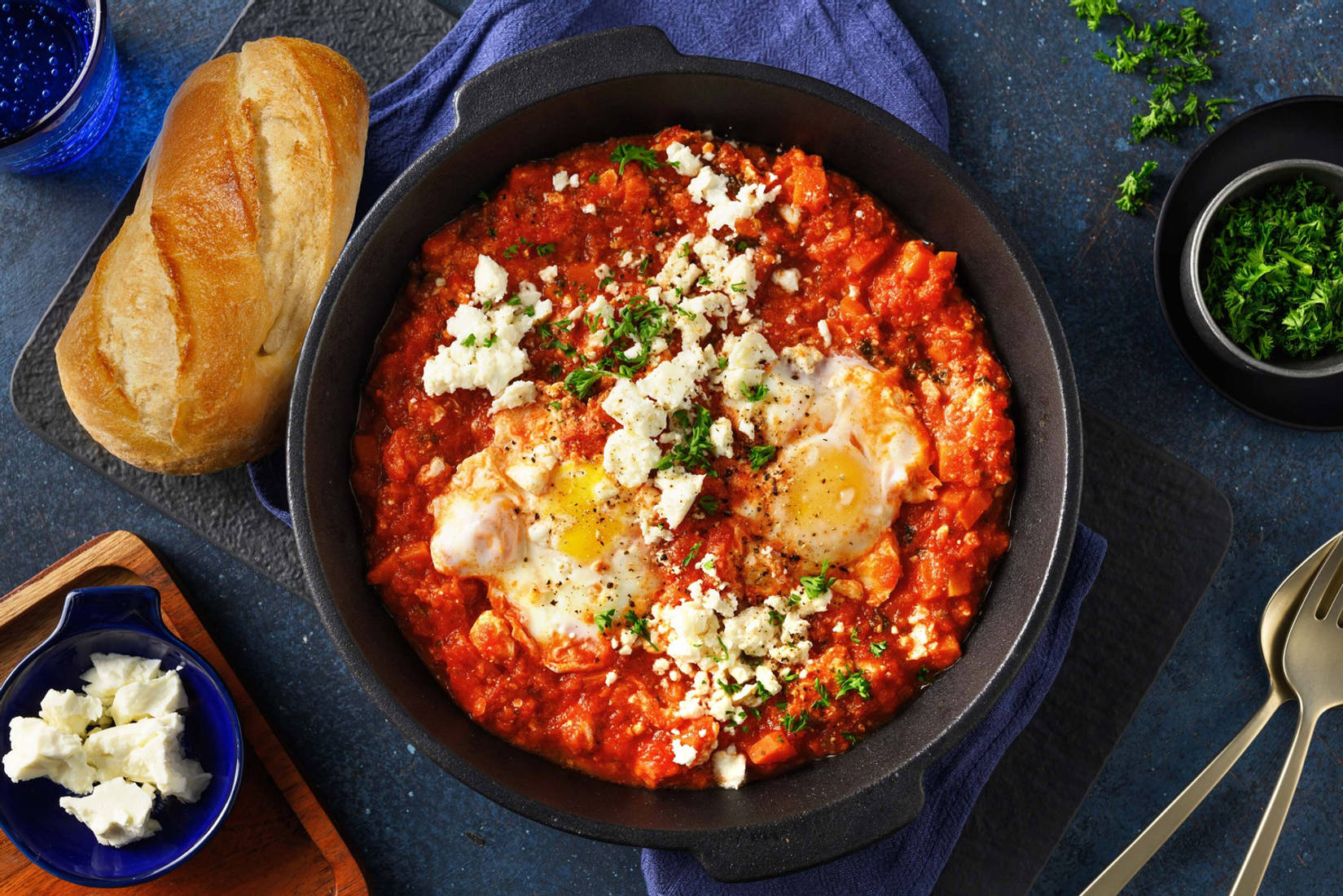 Shakshuka des sultans au fromage de chèvre frais