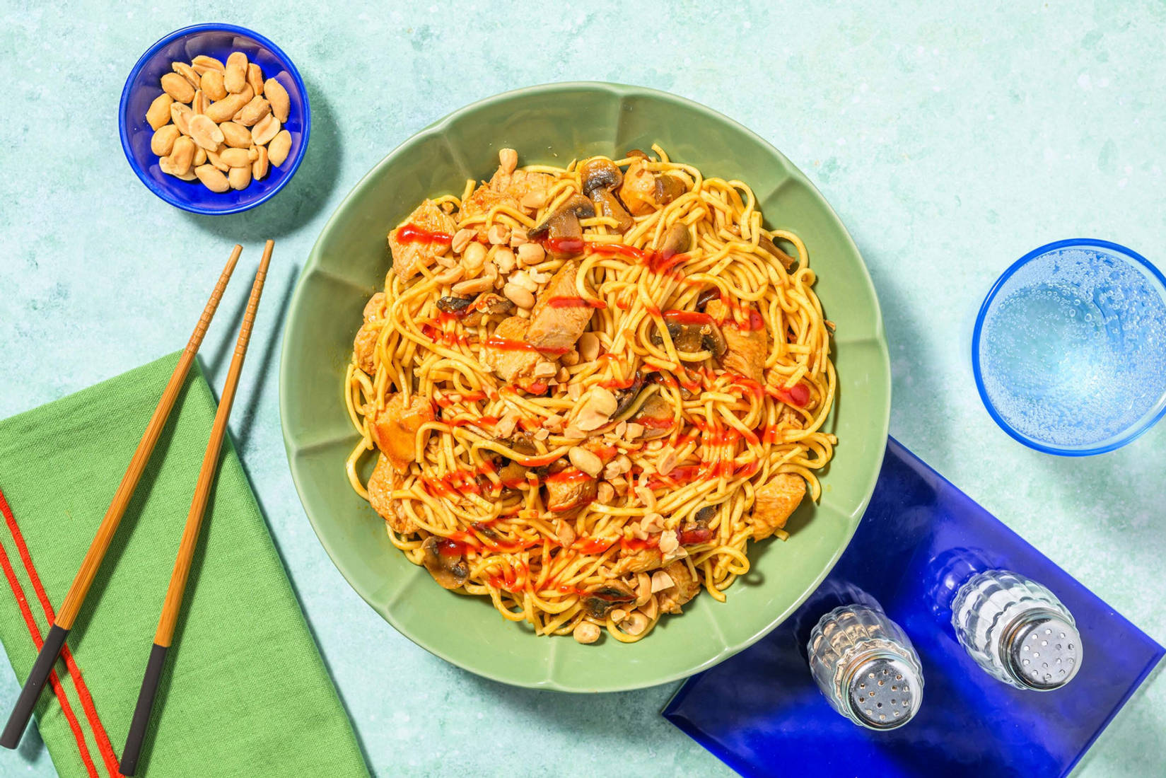 Bulgogi Chicken and Mushroom Noodles