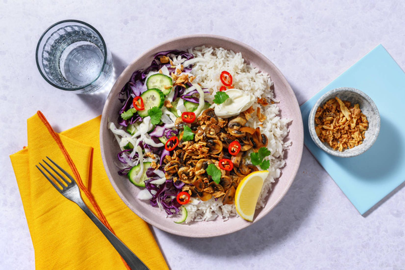 Vietnamese-Style Beef & Mushroom Rice Bowl