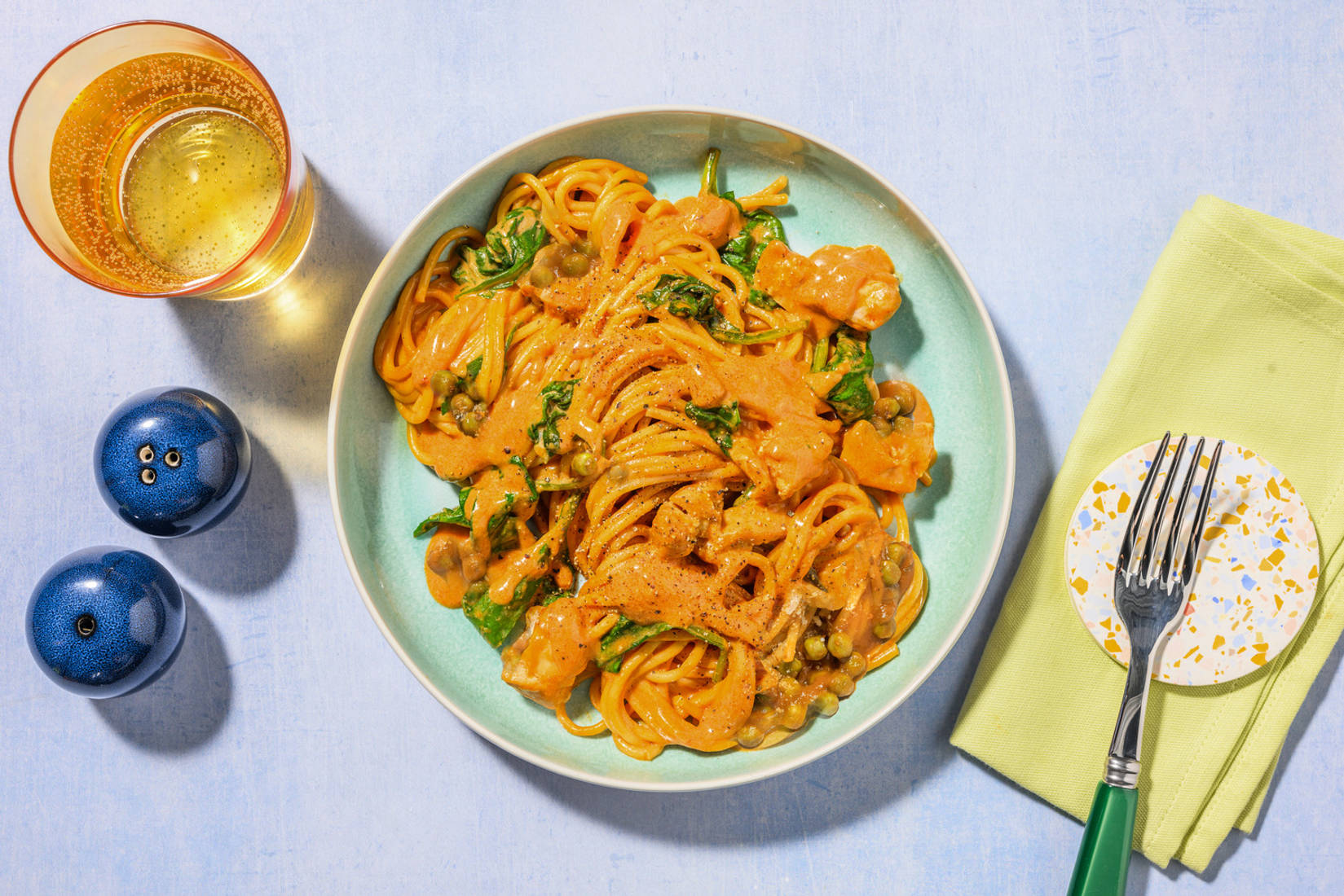 Easy Peasy Harissa Chicken Spaghetti