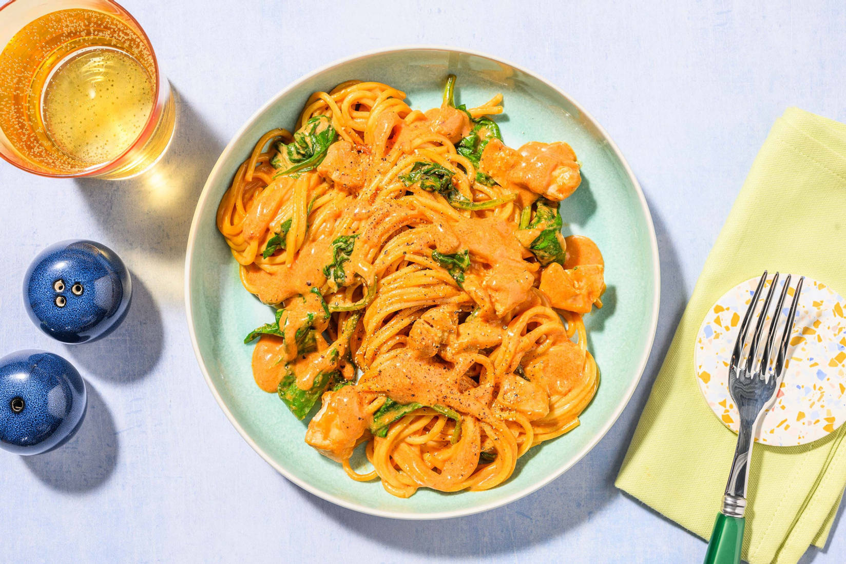 Easy Peasy Harissa Chicken Spaghetti