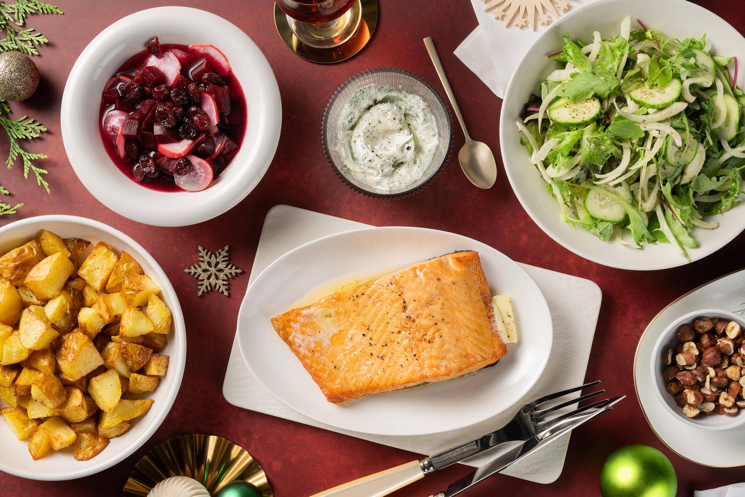 Citronpepparlax och dilldressing