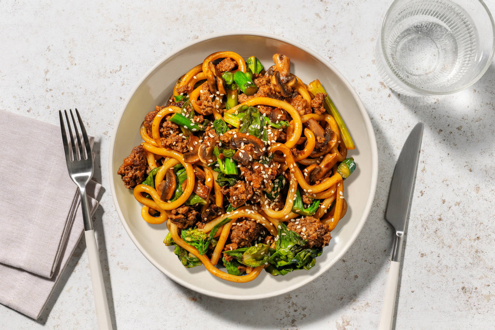 One Pan Gochujang Beef Udon