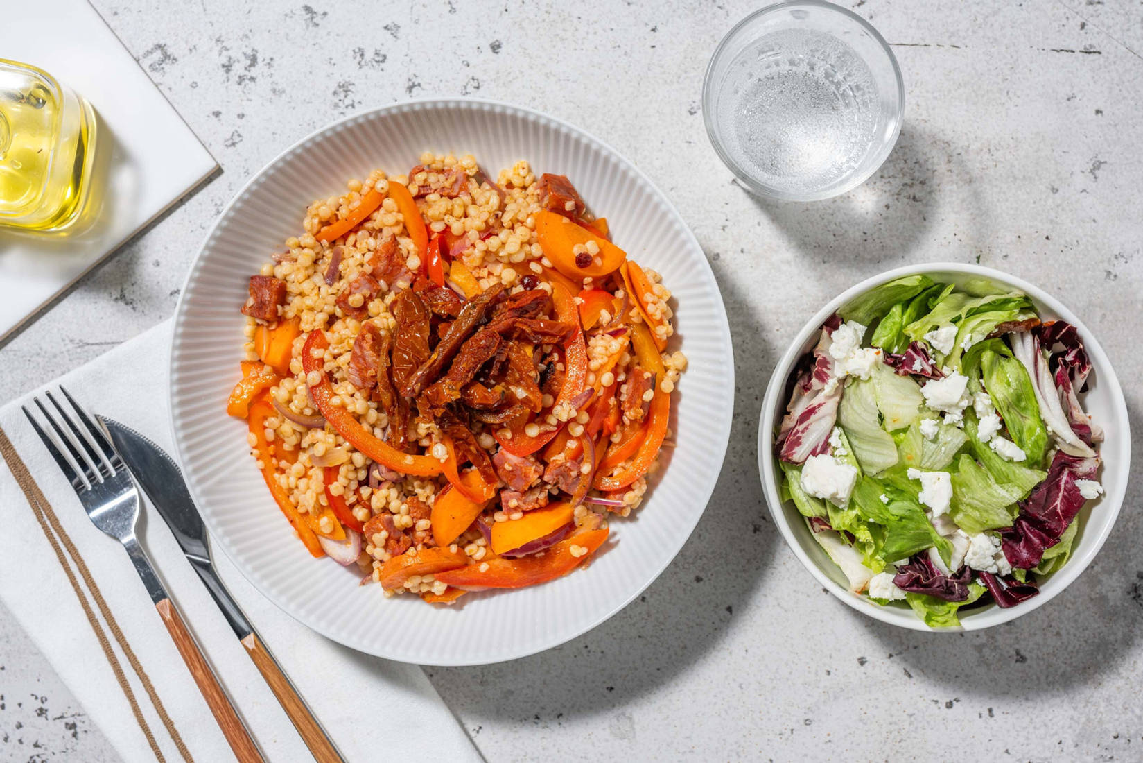 Couscous perlé au chorizo et au poivron