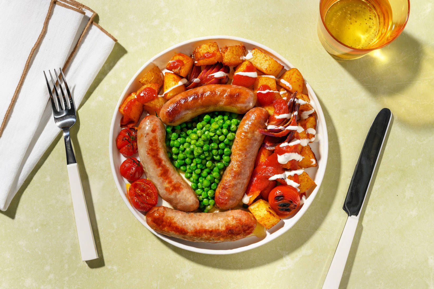 Honey Glazed Double Sausage Bake and Bravas Inspired Sauce