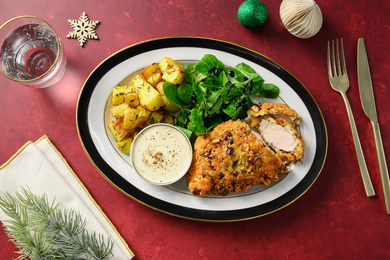 Christmas Chicken Schnitzel with Irish Bacon