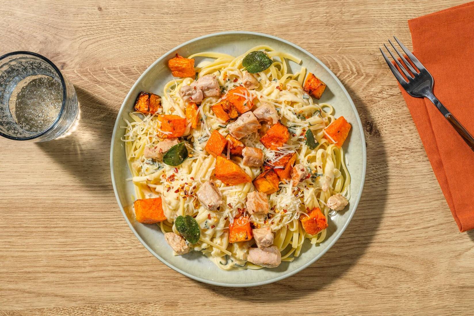 Chicken and Butternut Squash Linguine
