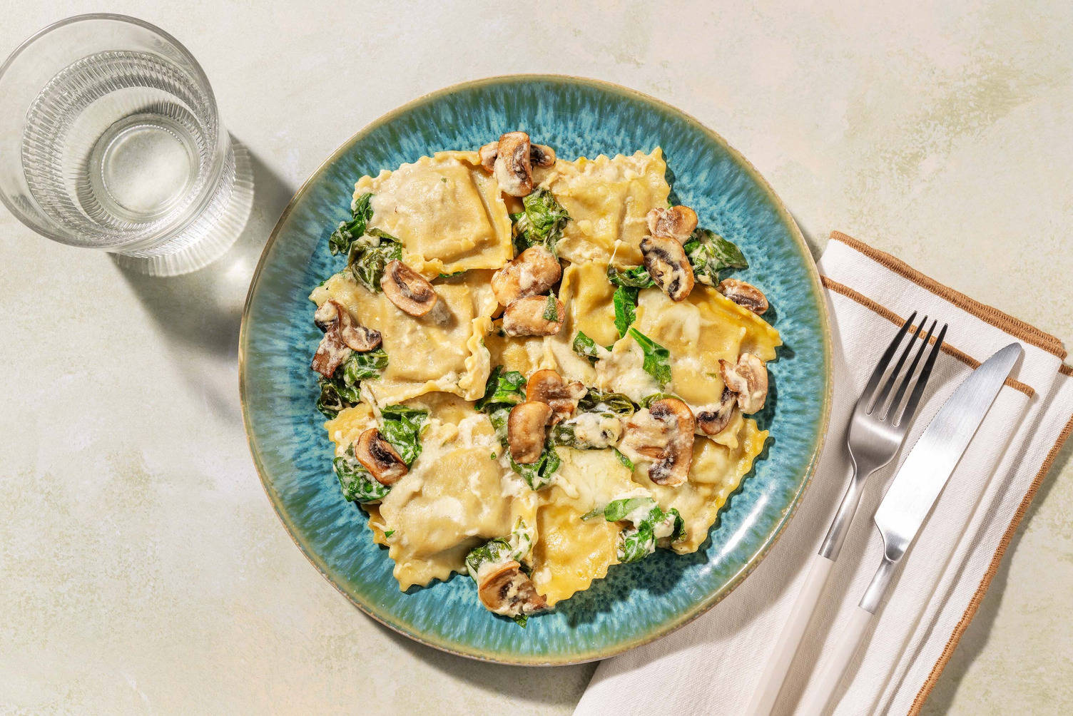 Raviolis aux champignons et au fromage