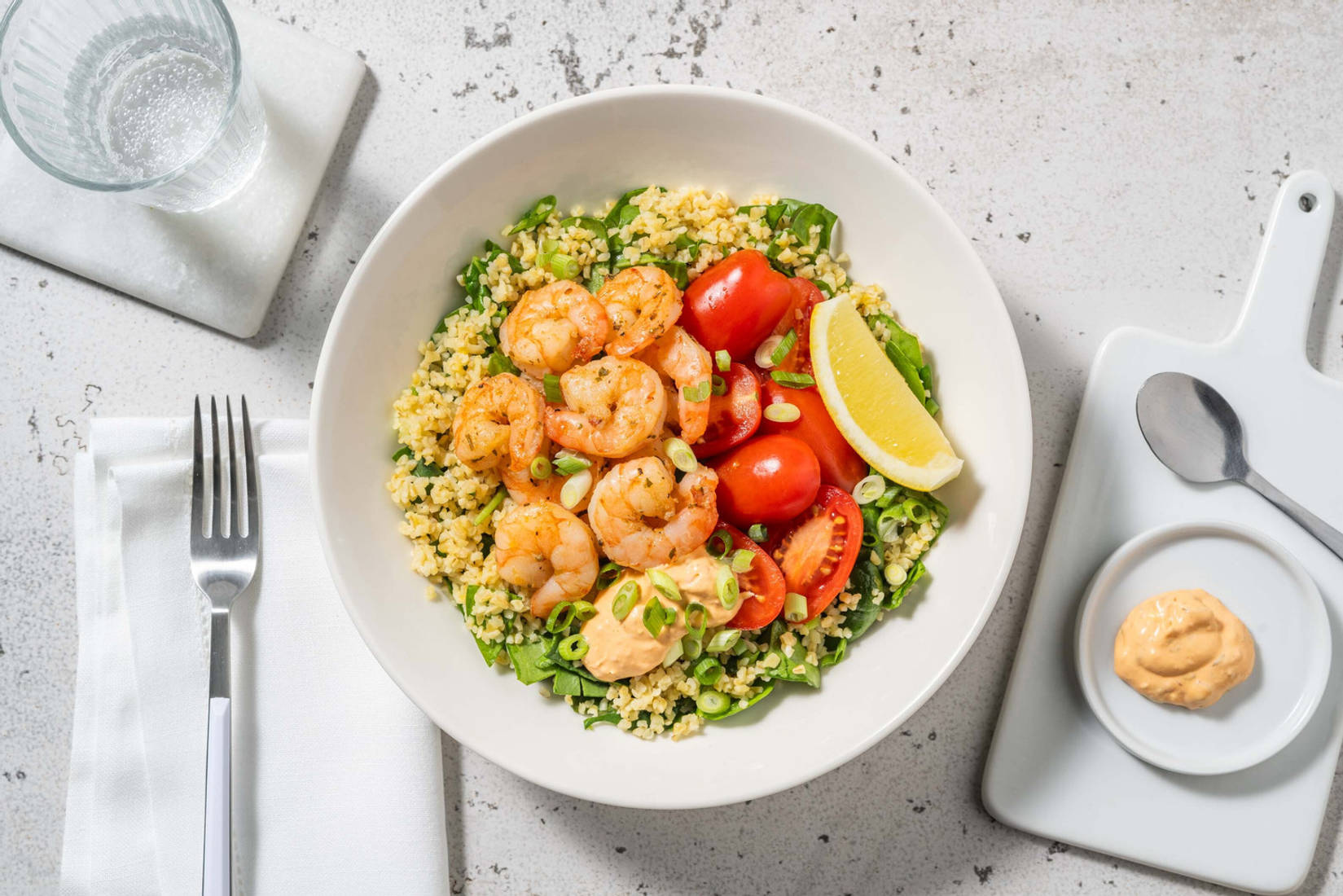 Bols de crevettes façon mexicali