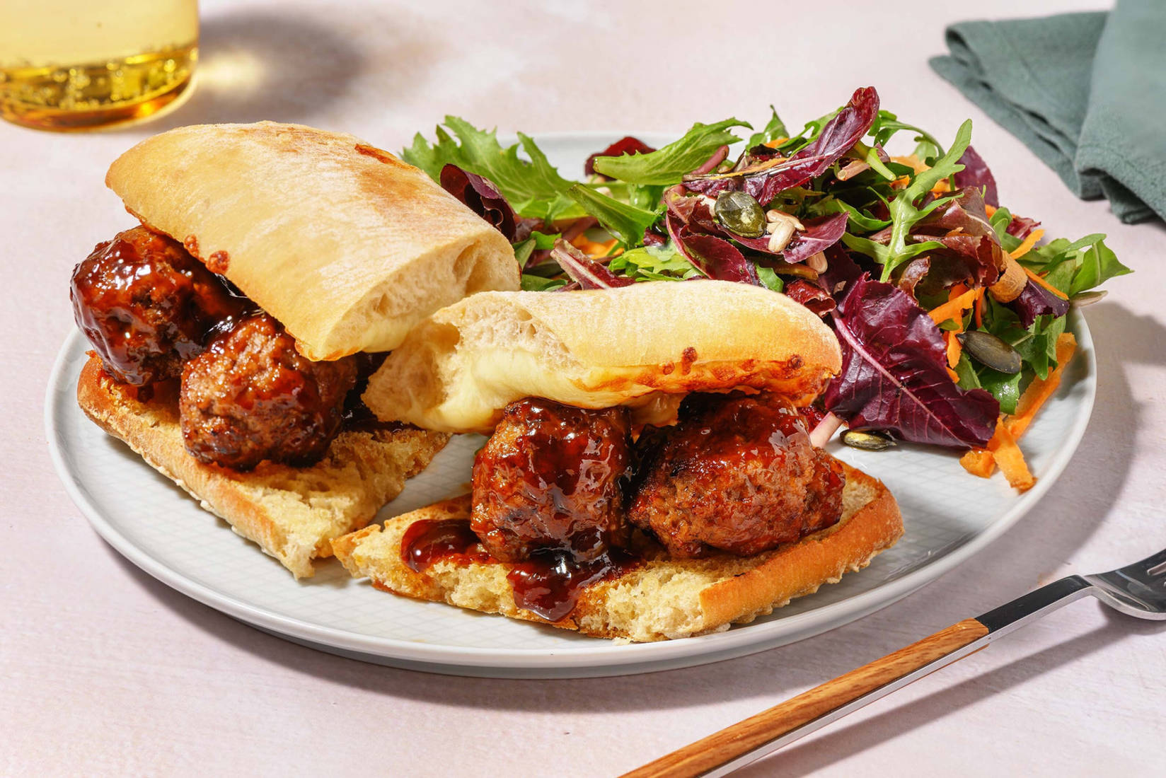 Apricot-Glazed Turkey Meatball Sandwiches
