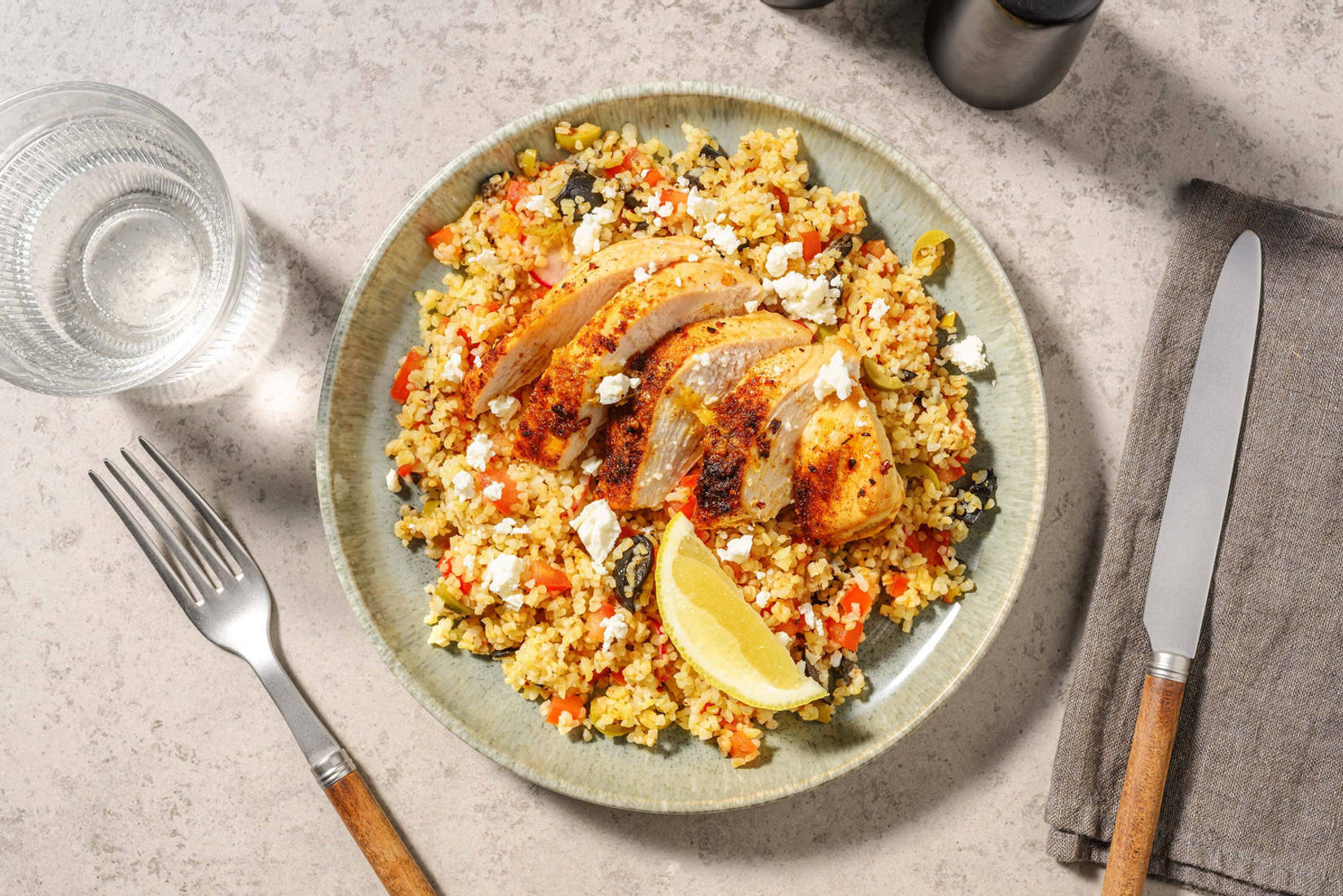 Middle Eastern-Style Chicken and Bulgur Bowls