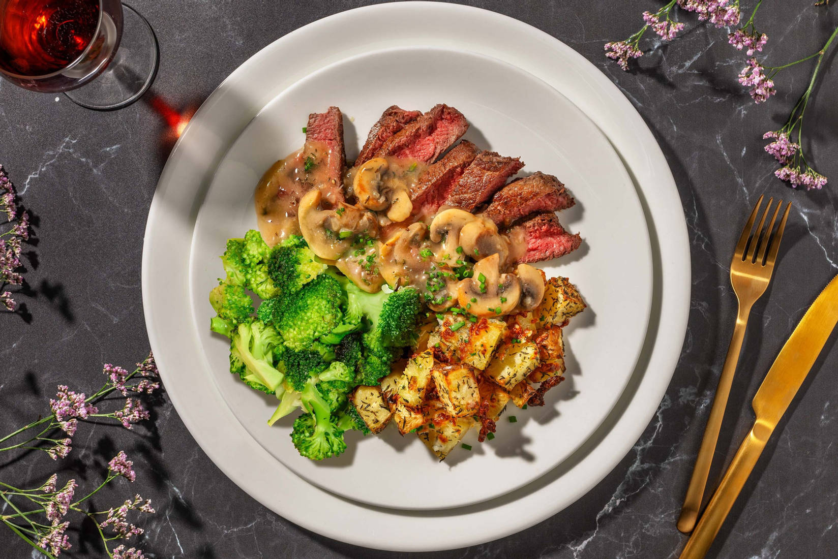 Mushroom Gravy-Smothered Tenderloin Steak 