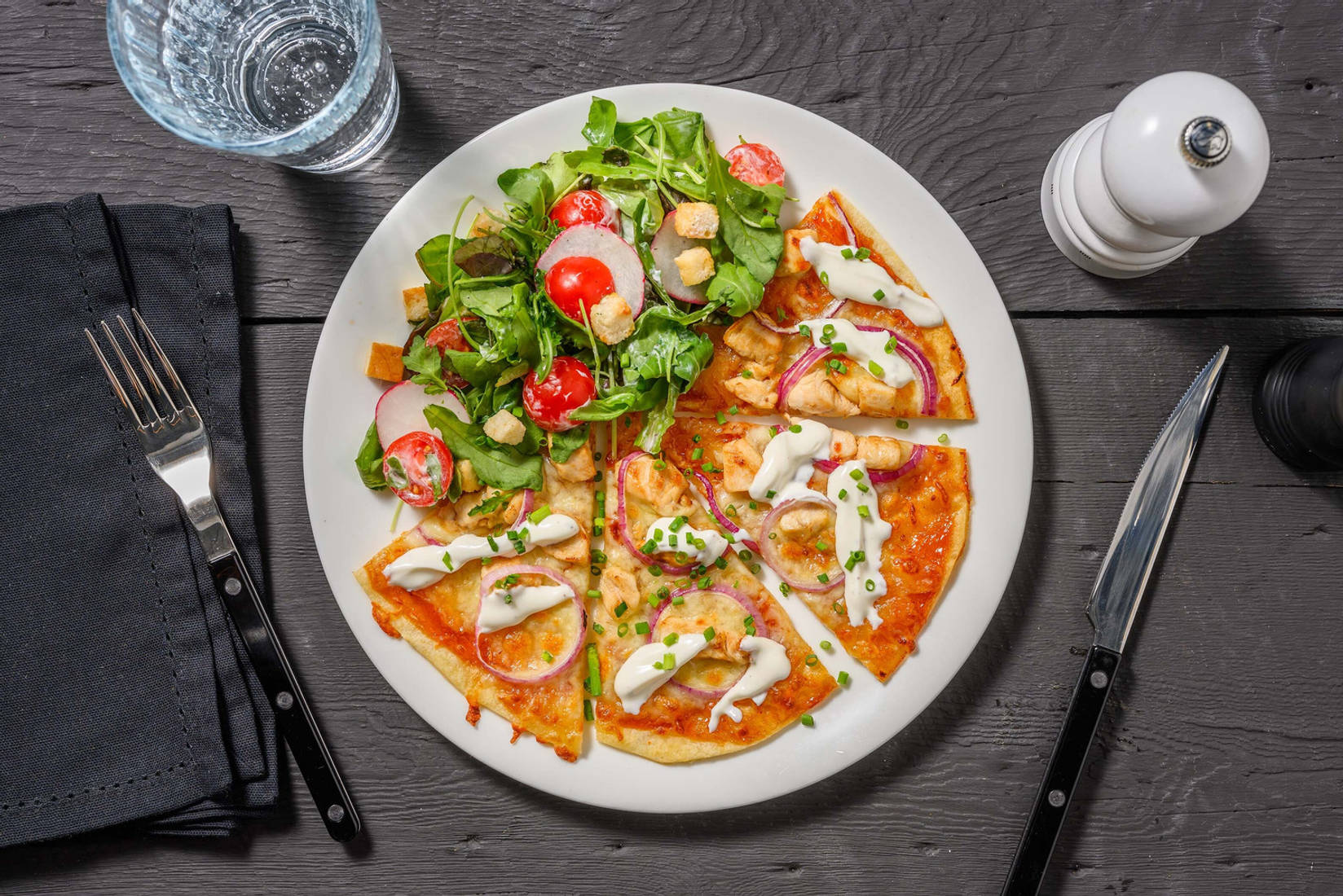 Pizzas au poulet BBQ