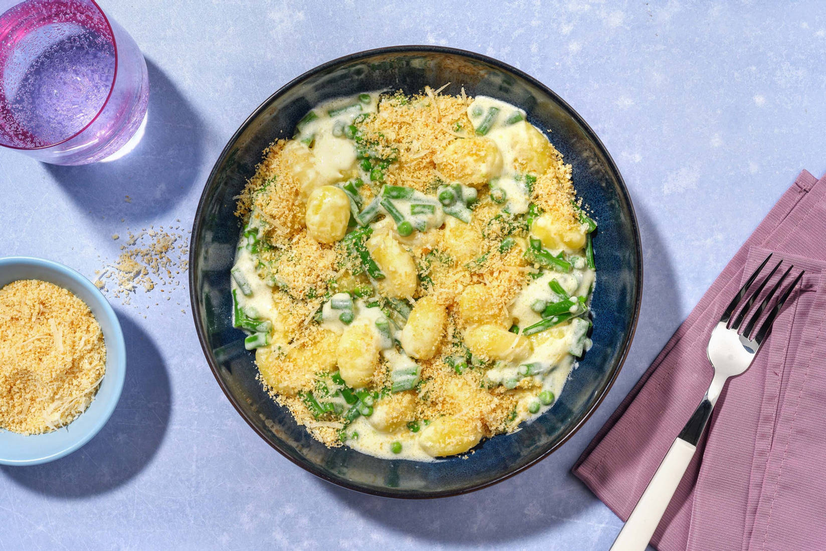 SuperQuick Creamy Chicken Tenders and Garlic Veggie Gnocchi 