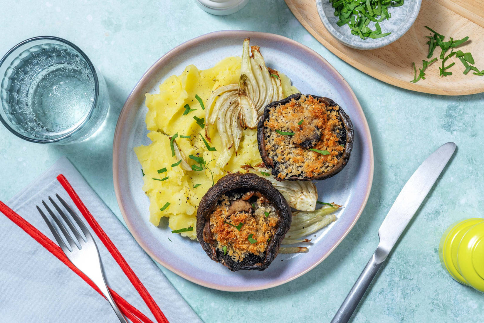 Funghi Portobello e tagliata di manzo