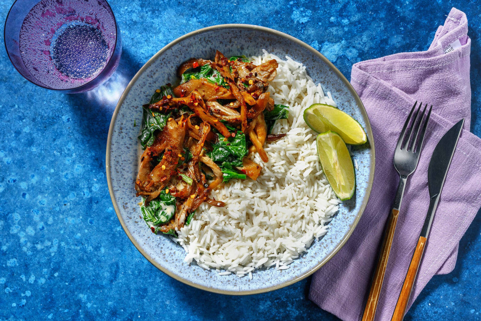 Riso Jasmine e carne al miso e cocco