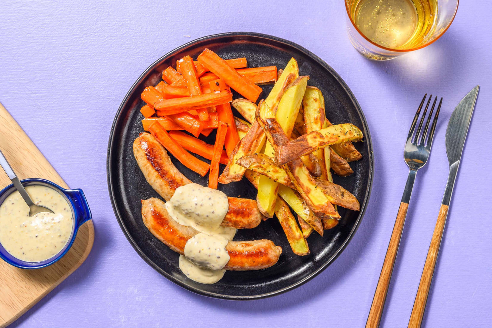 Honey Mustard Sausages in Creamy Sauce