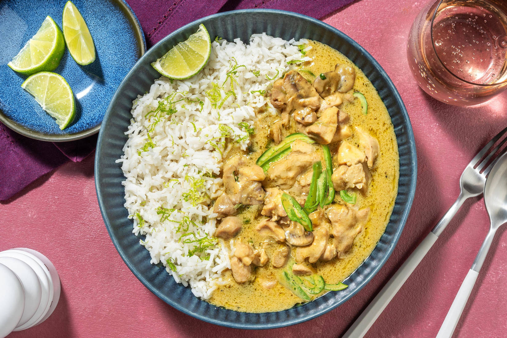 Thai Green Style Double Chicken and Mushroom Curry
