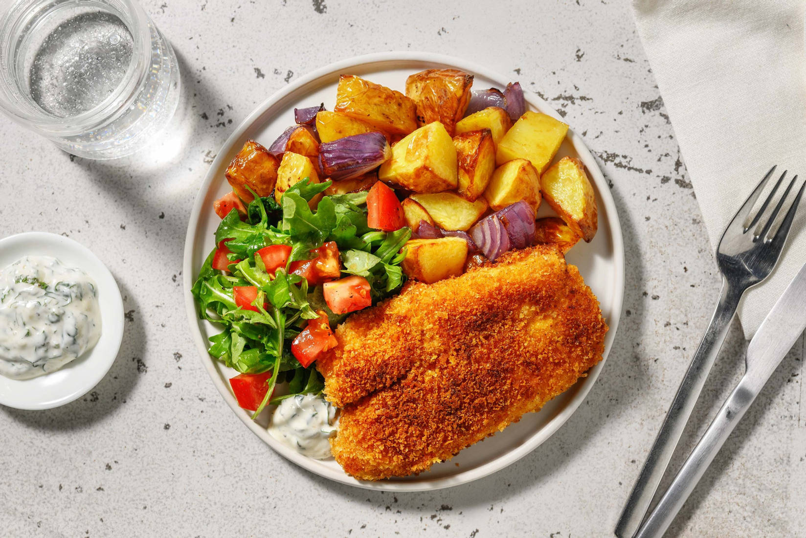 Panko- och harissapanerad kolja