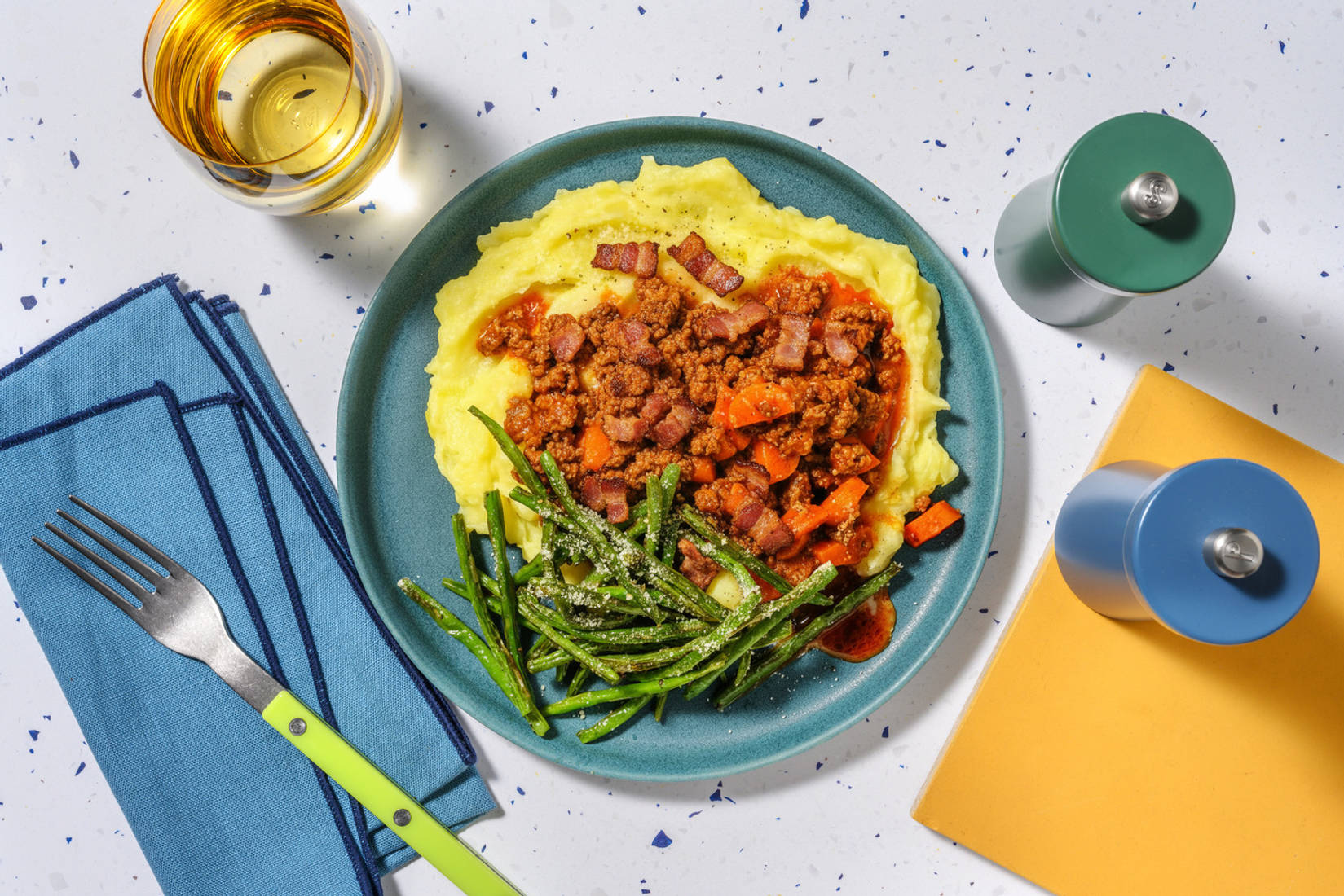 Speedy Beef, Bacon and Red Wine Open Pie