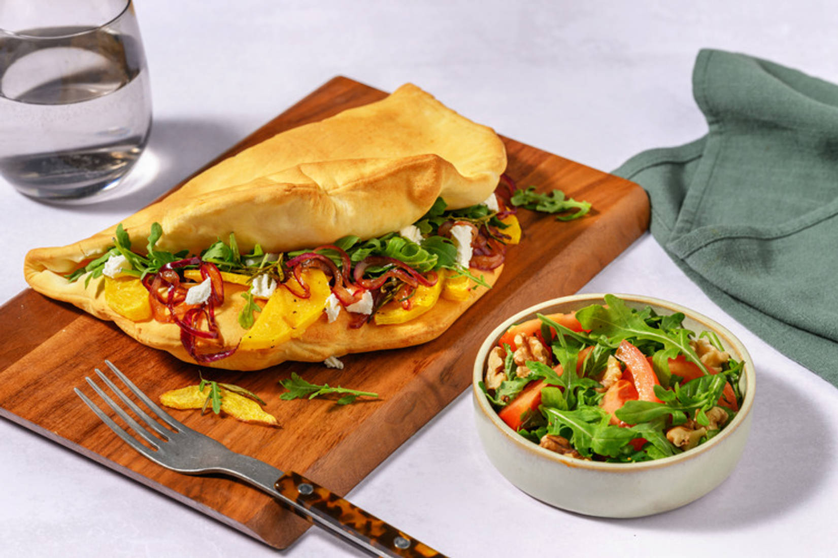 Pizzasandwich med getost och butternutpumpa