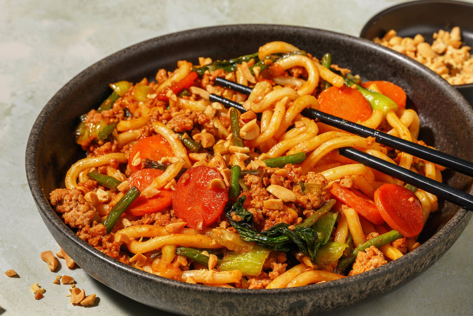 One Pan Gochujang Beef and Peanut Udon