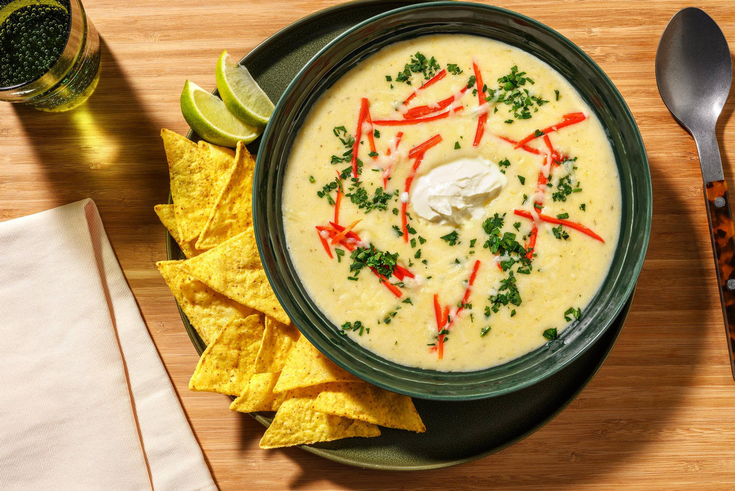 Krämig majs- och limabönsoppa