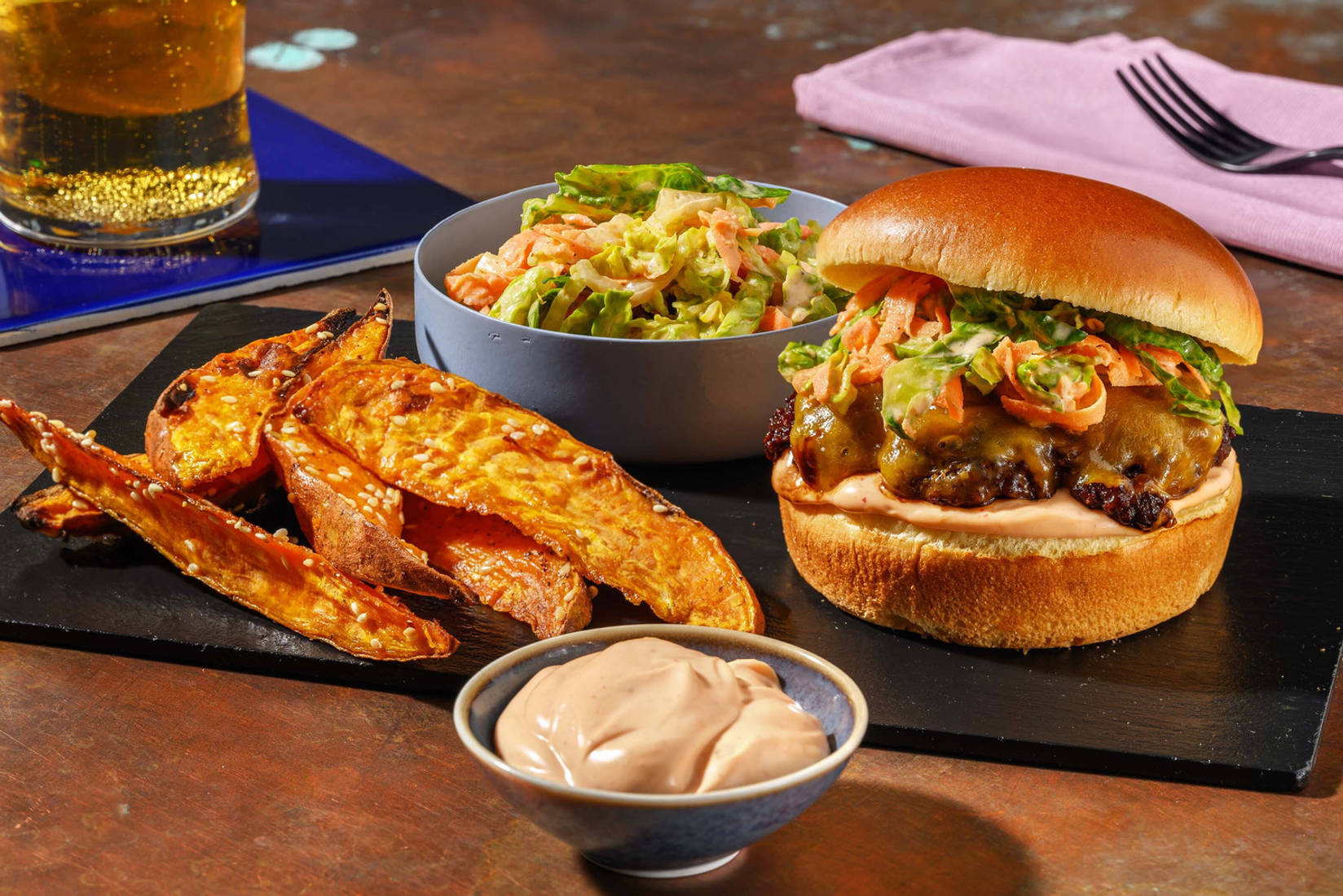 Teriyaki-Burger mit Rindshackfleisch