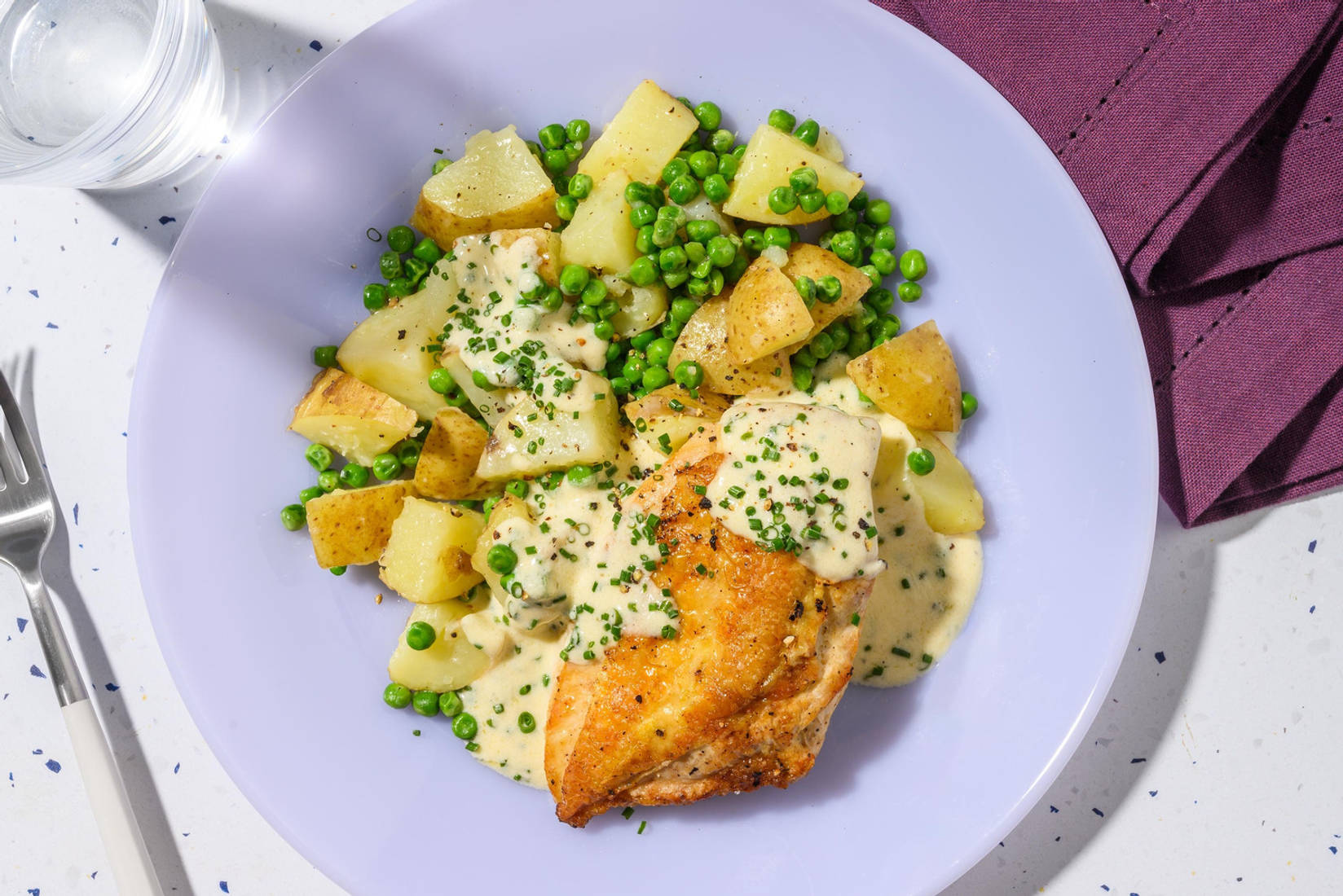 Midweek Roasted Chicken and Chive Sauce