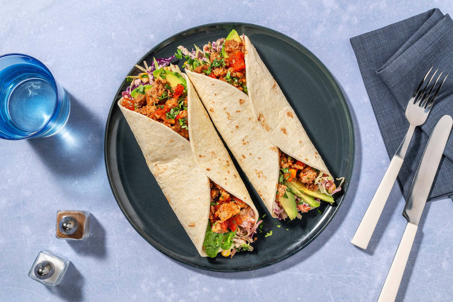 Wraps au poulet en sauce au chili doux et avocat