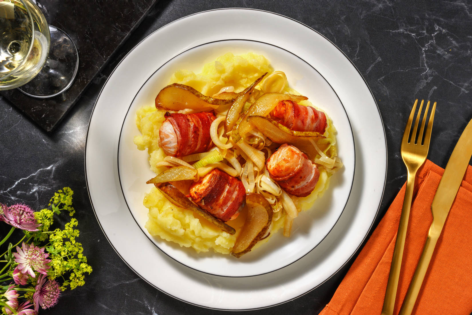 Bocconcini di salmone bardati nella pancetta