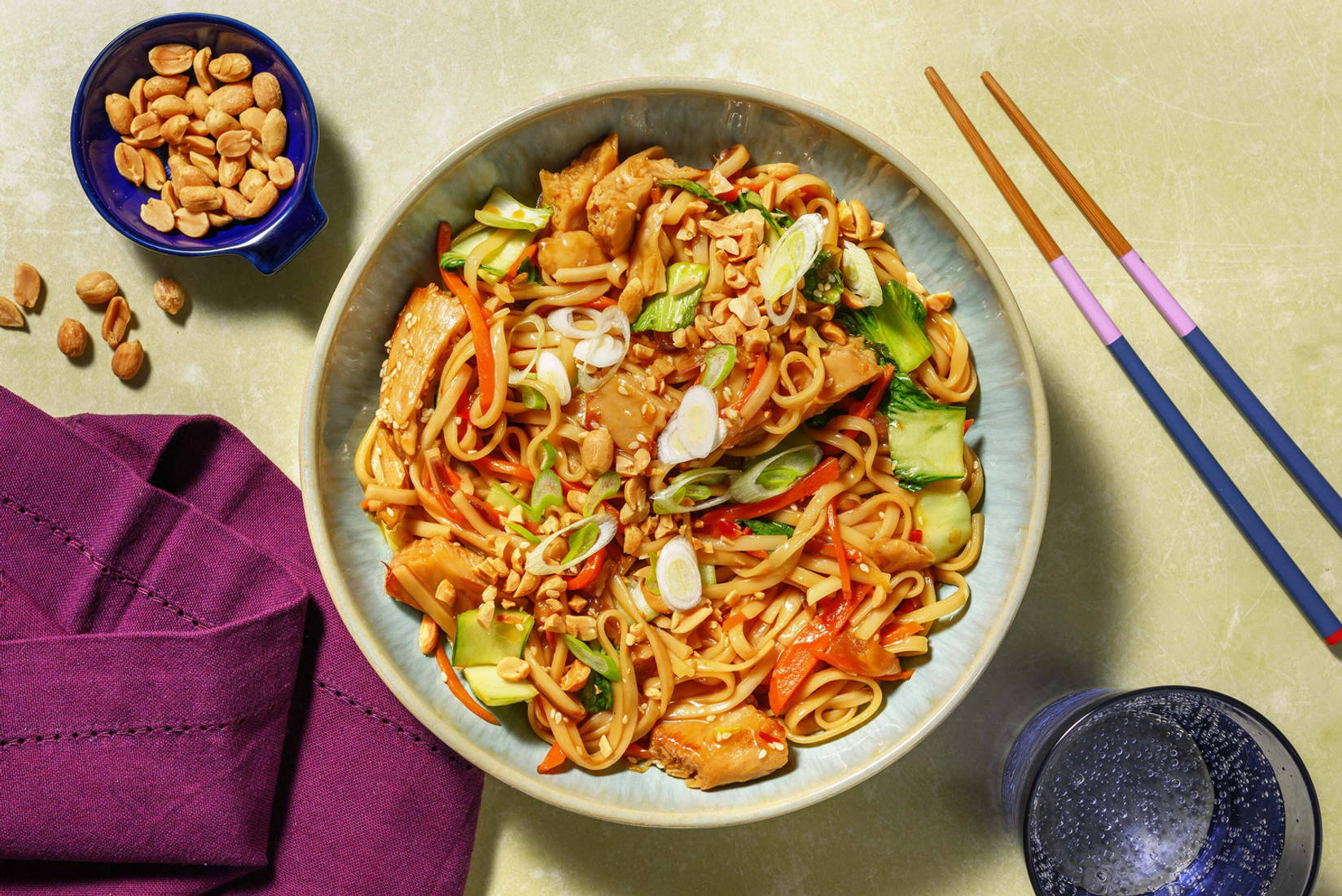 Vegetarisk yaki udon 