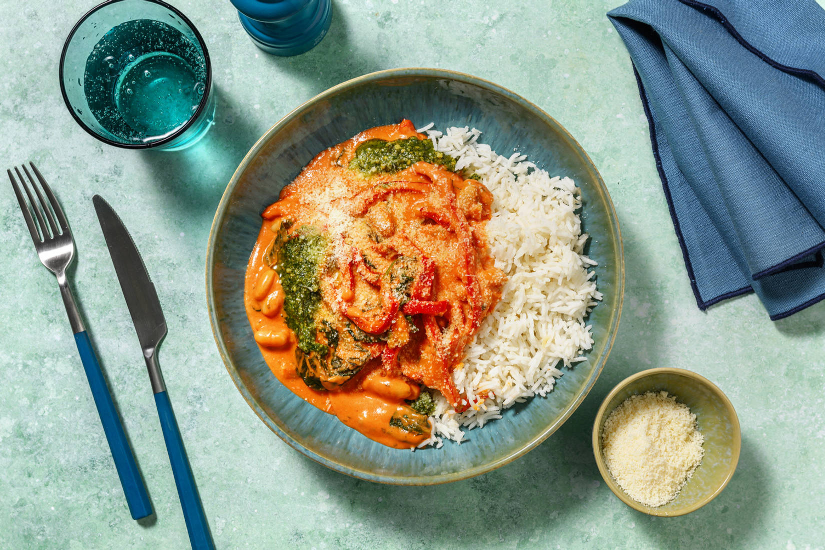 Creamy Butter Bean and Pepper Rice Bowl