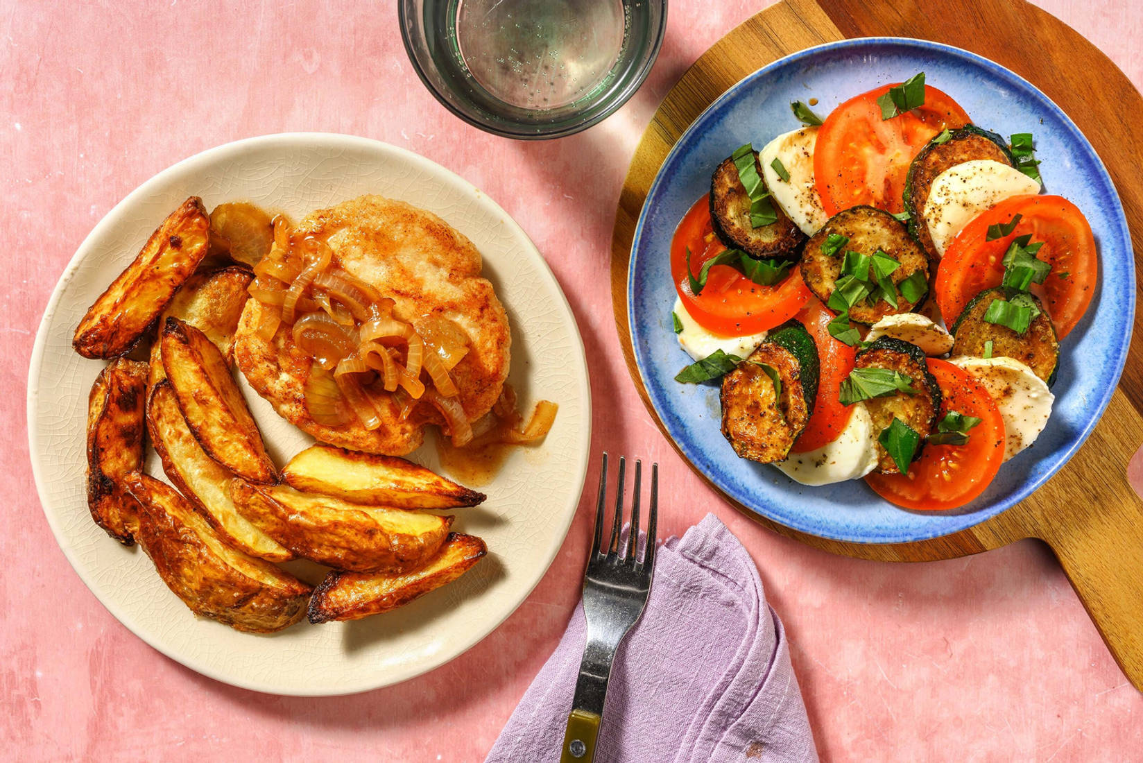 Burger de poulet et courgette caprese