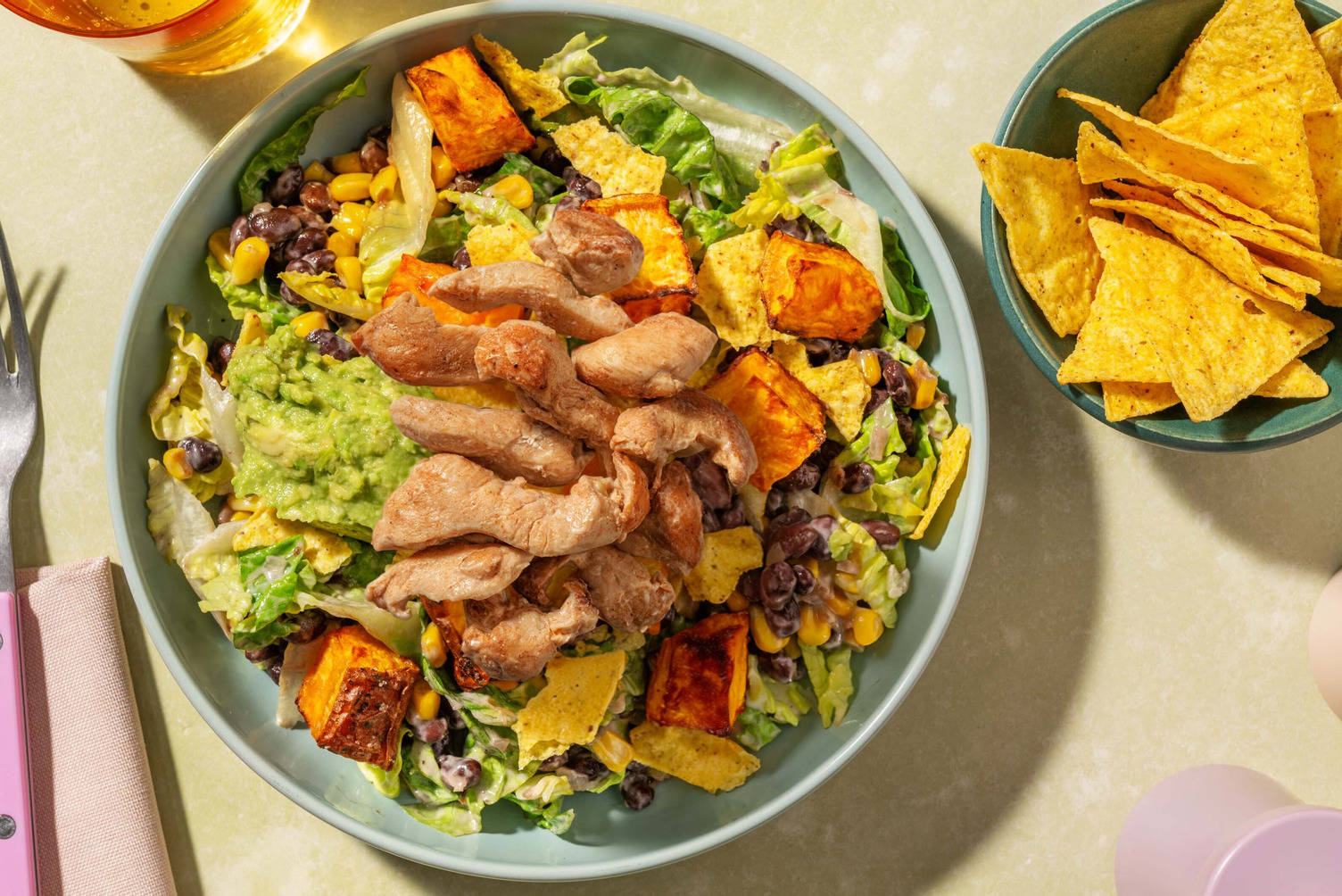 Tex-Mex-Salat mit extra Hähnchen