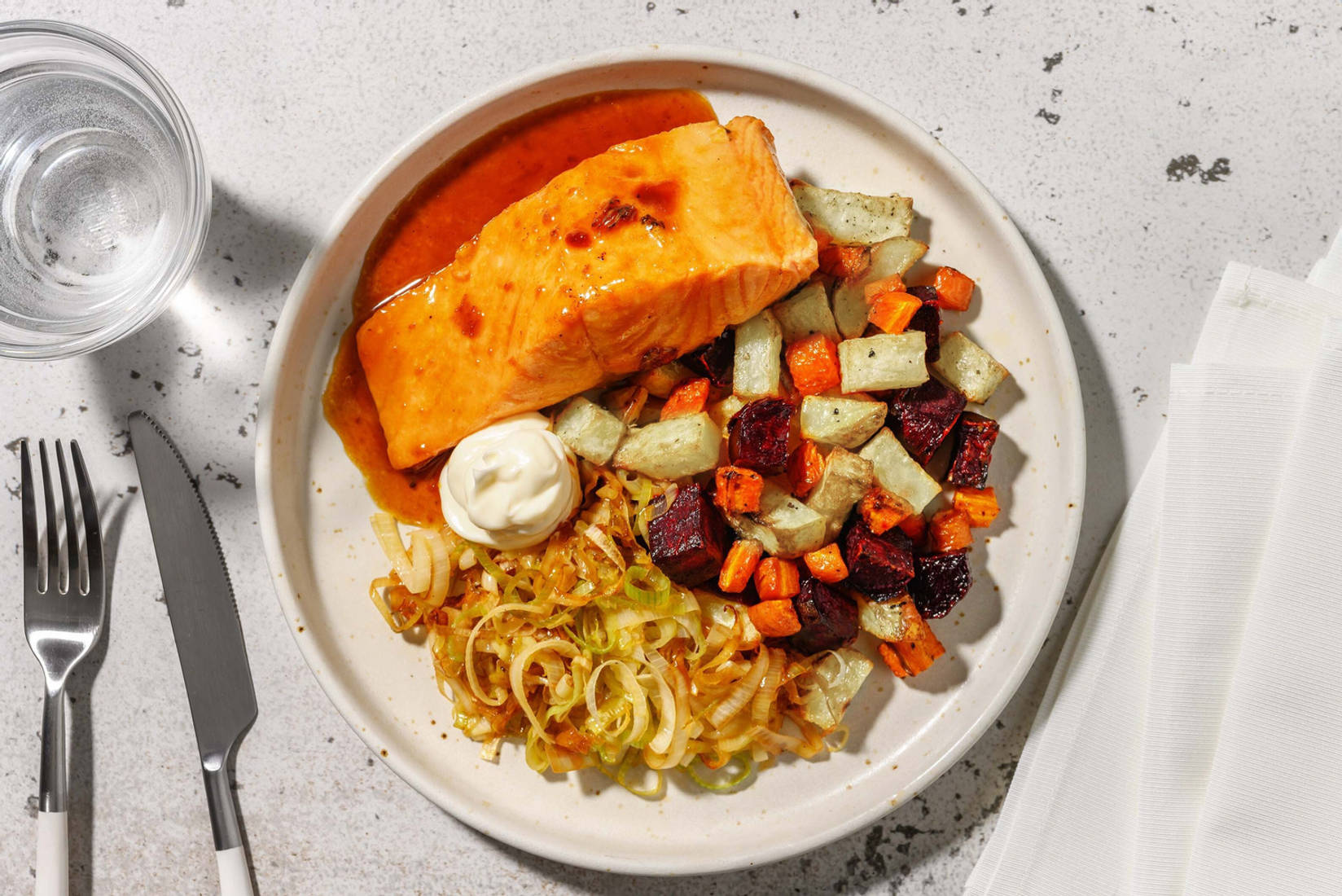 Honungs- och senapsglaserad lax