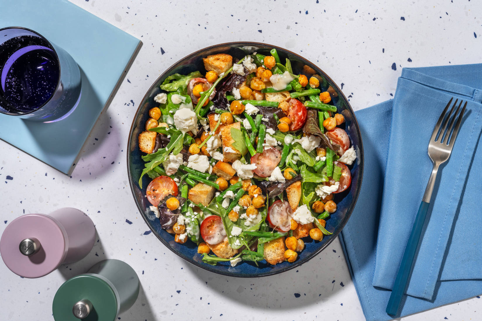 Quick Chicken and Curried Roasted Chickpea Salad