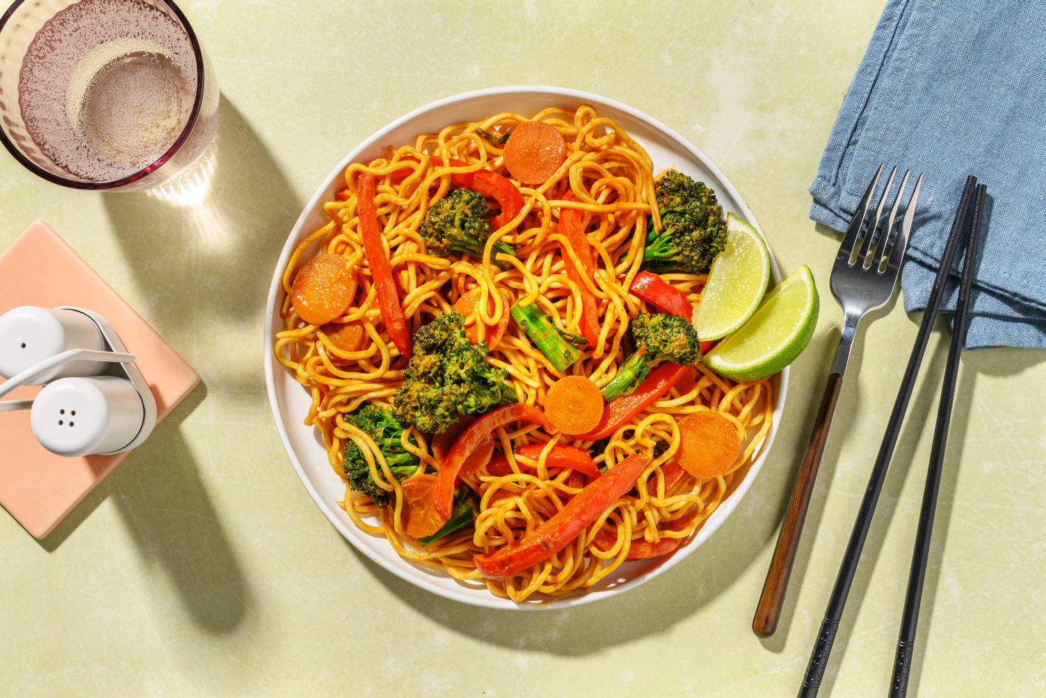 Yellow Thai Style Veg Noodles