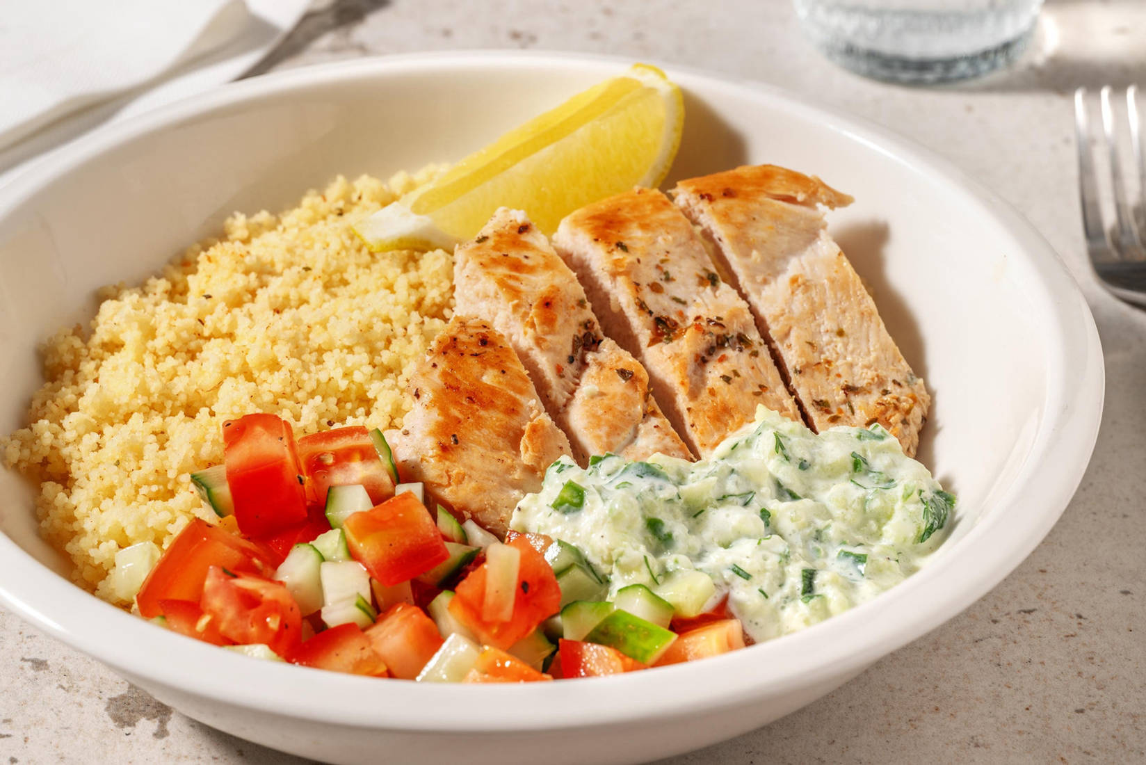 Souflaki-Hähnchen auf Couscous