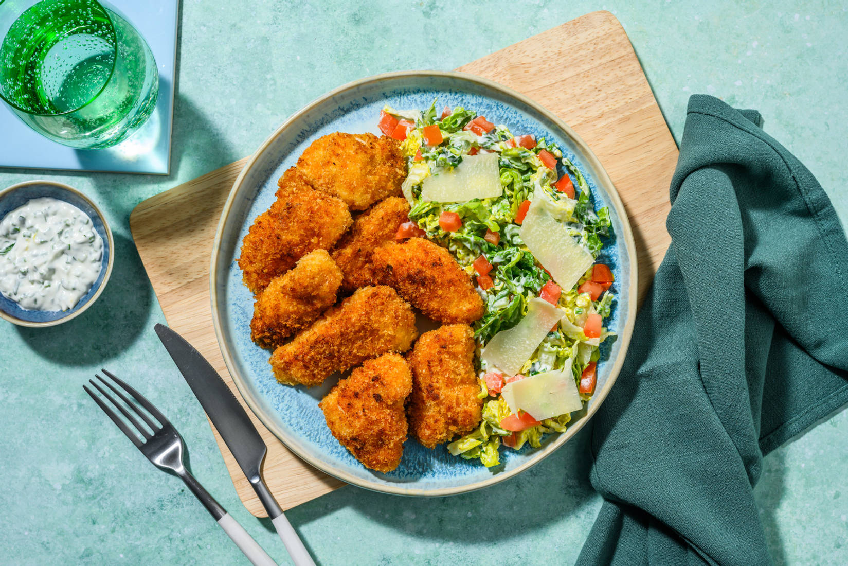 Crispy nuggets poulet & sauce ranch maison